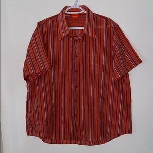Hugo Boss Men's Red Striped Shirt